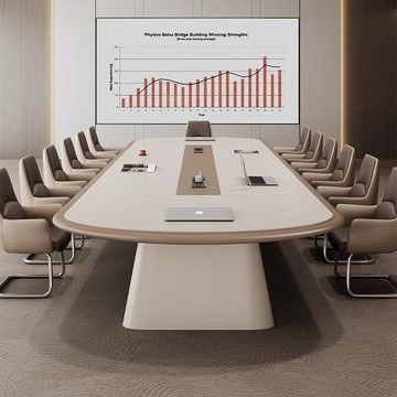 會議桌 長桌 辦公桌 洽談桌 免運 開立發票 聚風尚會議桌長桌椅組合高檔創意會議室大型長條桌烤漆開會洽談桌