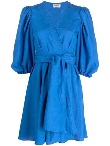 Claudie Pierlot - half-sleeve short wrap dress - women - Fabric - 34 - D034 Santorini Blue