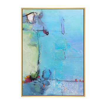 漫遊 抽象畫作  40 x 30cm  木色