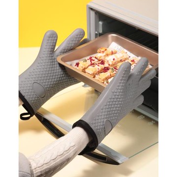 五指硅膠手套男女左右手通用防滑耐熱手套烤箱取盤防燙手套 1只