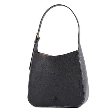 TORY BURCH THEA 荔枝紋磁釦肩背包-黑色