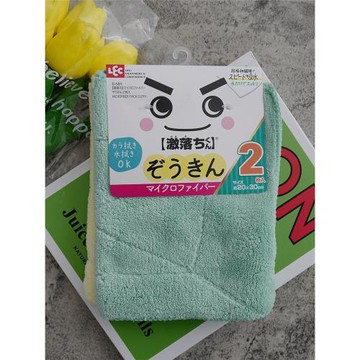 日本LEC抹布廚房不沾油纖維吸水不掉毛加厚家具擦拭巾百潔布2條裝