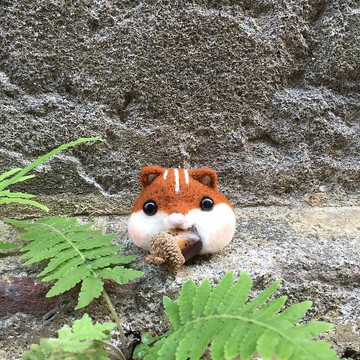 貪食松鼠 吃飽飽羊樂多羊毛氈樂園-紅銅色