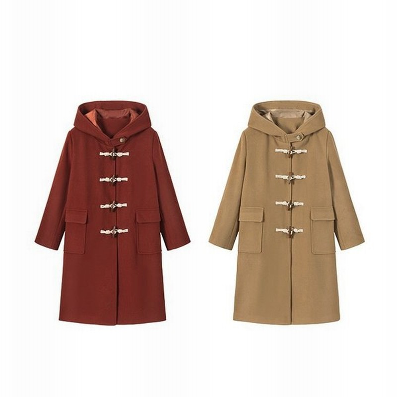 コート アウター レディース ダッフルコート ミドル丈コート フード付きコート レッド カーキ カジュアル かわいい 秋 冬 通販 Lineポイント最大0 5 Get Lineショッピング