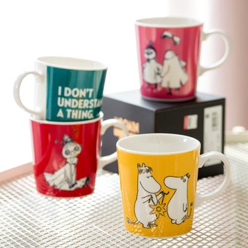 日本進口MOOMIN可愛卡通姆明馬克杯陶瓷水杯子咖啡杯牛奶杯75周年