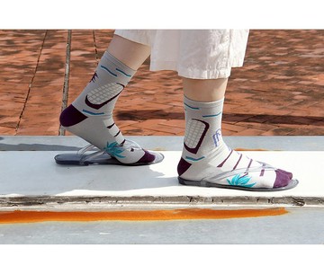 Rooftop Pool 屋頂泳池 灰紫色中筒襪 休閒襪