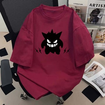 【Veee】100%純棉 衣服 日系復古 夏季上衣 休閒上衣 ins衣服 蓋屁股上衣 印花 t恤 顯瘦上衣 圓領上衣