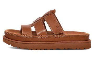 WMNS UGG GOLDENSTAR PLATFORM SLIDE TAN