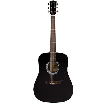 Fender FA-115 Dreadnought Acoustic Guitar Black Bundle with Hard Case, Tuner, Strings, Strap, and Picks