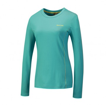 【【蘋果戶外】】山林 42P06 73 春綠【女款】圓領快熱保暖上衣 刷毛衣保暖衣中層衣運動上衣 Mountneer 秋冬