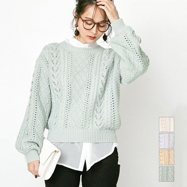 Styleblock ニット セーター レディース 長袖 クルーネック アクリル 針抜き 無地 トップス 2818s 通販 Lineポイント最大get Lineショッピング