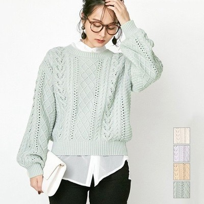 Styleblock ニット セーター レディース コーデ 長袖 クルーネック アクリル 針抜き 無地 トップス 2804y 通販 Lineポイント最大get Lineショッピング