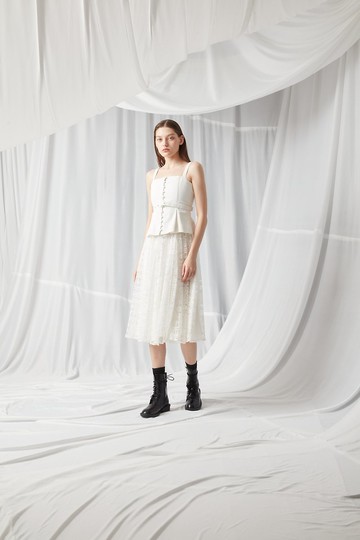 雙層蕾絲超長連身裙