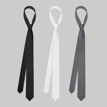 休閑領帶男6cm時尚細斜紋韓版窄版襯衫裝飾女學院風手打黑白灰色