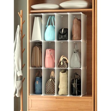 衣帽間包包分隔收納整理架神器家用衣櫥防塵皮包小格落地式置物架