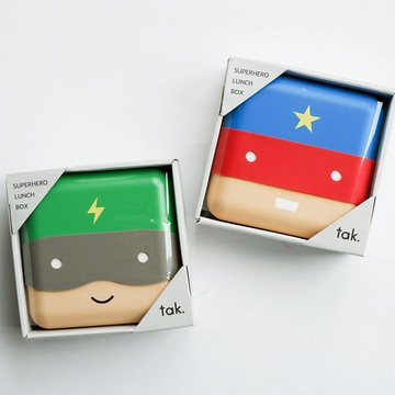 日本Tak SUPER HERO超級英雄便當盒 (藍色/綠色) - 超人(綠)