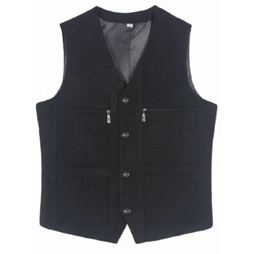 中老年馬甲男士春秋商務西服馬甲爸爸裝中年休閑背心口袋坎肩外套