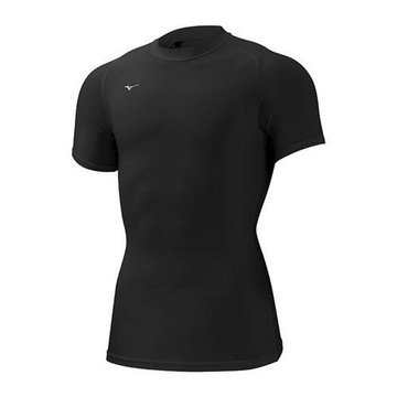Mizuno 美津濃 短袖上衣 緊身 男裝 排汗緊身衣 黑【運動世界】32MA115209