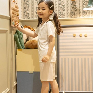 韓國 OZKIZ - 輕薄羅紋短袖家居服-白