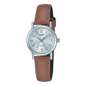 CASIO Leather Belt Vintage Silver/Brown Silver DialBrown Strap SilverBrown Analog