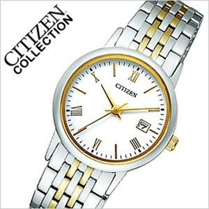 CITIZEN 腕時計 シチズン 時計 コレクション エコ ドライブ COLLECTION ECO DRIVE レディース ホワイト  EW1584-59C ソーラー アナログ ペアモデル ロゴ 文字 | LINEブランドカタログ