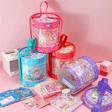 抱抱筒桶裝禮盒兒童手帳文具套裝手提大禮包生日小學生學習用品