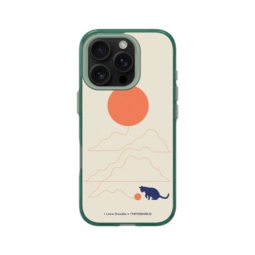 iPhone 16 Pro Clear 憂墨綠 - ilovedoodle (Lim Heng Swee) - Cat Landscape - Hairball 貓咪貓球