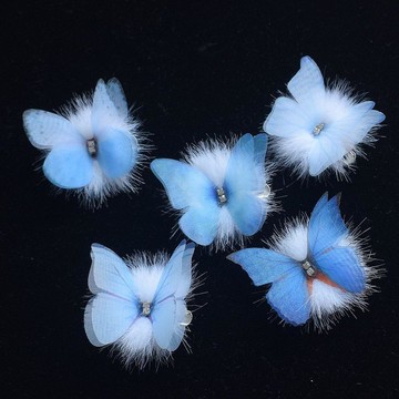 超仙薄紗蝴蝶髮夾可愛新款古風夾子髮卡漢服髮飾毛毛頭飾