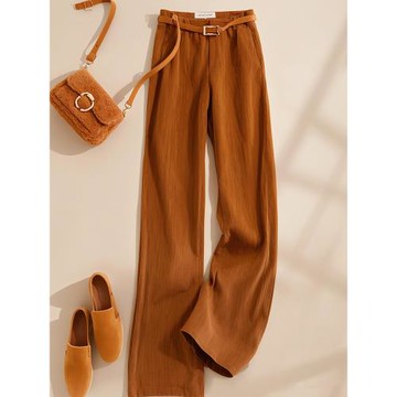 (免運)橘色復古燈芯絨褲子2026新款今年流行爆款高腰直筒休閑窄版闊腿褲