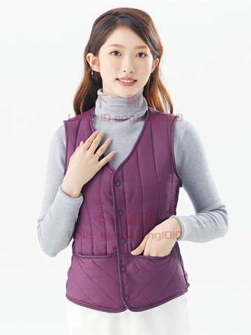 羽絨棉馬甲 女加絨內穿短款貼身保暖背心 馬夾中老年媽媽坎肩【不二雜貨】