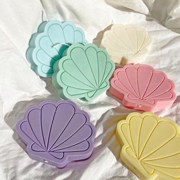 ins簡約平面立體貝殼香薰蠟燭石膏手工diy擺件巧克力滴膠硅膠模具