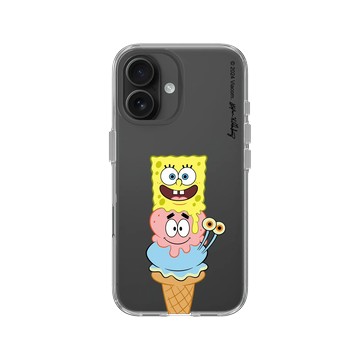 iPhone 16 Clear Case（相機按鈕） 透明 - 海綿寶寶 SpongeBob - 冰淇淋