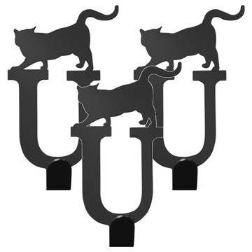 OPUS 東齊金工 無痕壁飾掛勾  當貓咪遇上字母U 經典黑  3個