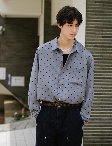 瘋狂的世紀 日系復古波點襯衫