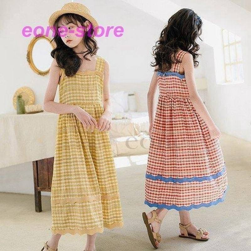 子供服 ワンピース 春夏 女の子 親子ペア キッズワンピース ノースリーブ チェック柄 チュニック 子供ドレス ジュニア おしゃれ 可愛い 涼しい ビーチ 旅行 新品 通販 Lineポイント最大0 5 Get Lineショッピング