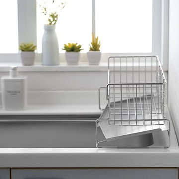 家事問屋日本製304不鏽鋼魔術省空間瀝水架 (47cm)