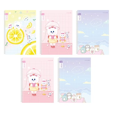 morning glory 小學螺旋筆記本 1-2寫字10格 3款 + 隨機出貨2入組 B  1組  Lemon Somsom Somsom 美容院 Little Moongs 夜空