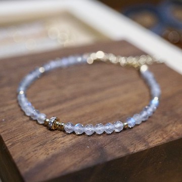 ITS-B107【天然石・拉長石】極美拉長石天然石水晶手鍊手環