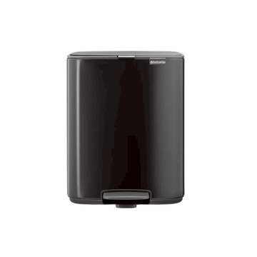 Brabantia Bo系列方型腳踏式垃圾桶12L-尊爵黑