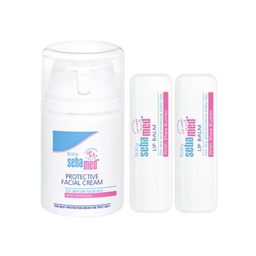 Sebamed 嬰兒面霜50ml+嬰兒唇膏4.8g x2
