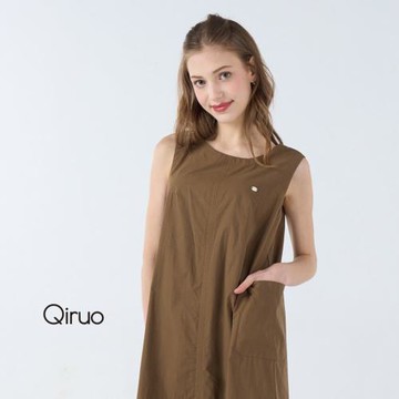 【Qiruo 奇若】春夏專櫃咖啡色背心洋裝7024F 簡約個性版