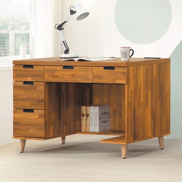 文創集 瑪爾4尺五抽書桌(二色可選)-120x60x77cm免組