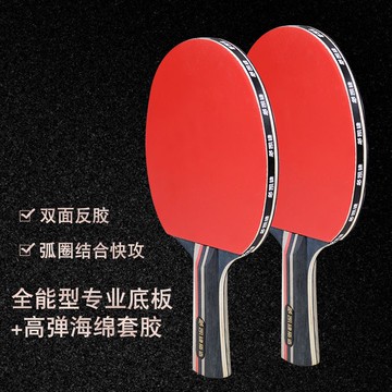 乒乓球拍2只裝初學者成人訓練比賽兵乓球拍一套直拍橫拍成品拍