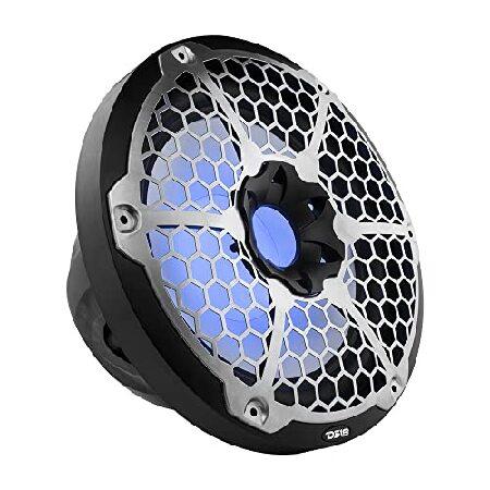 DS18 NXL-10SUB BK ハイドロ 10インチ マリンサブウーファー RGBLEDライト内蔵 最大600W 100%UV安定 IP65防水 4オーム すべての要素 ボート UTV ATV ジープ スピ