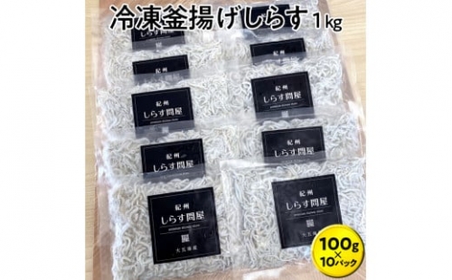 冷凍釜揚げしらす1kg（100g×10パック）   シラス 厳選 小分け 冷凍便