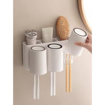 懶角落牙刷置物架免打孔壁掛式衛生間牙膏電動牙刷架子杯子漱口杯