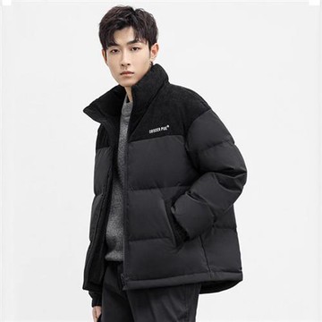 【米蘭精品】90%白鴨絨外套--防寒親膚撞色立領羽絨男女外套5色74ju15