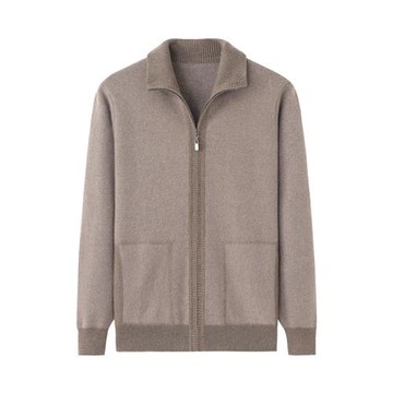 絨爵鄂爾多斯市產羊絨衫男士拉鏈開衫加厚保暖毛衫針織衫毛衣K674