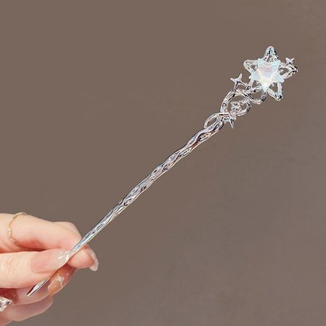 月光石 星星髮簪 女 新中式 現代 簡約 月亮 髮釵 高級感 盤發 簪子 個性 頭飾