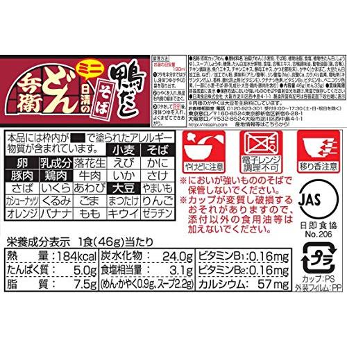 日清食品 日清のどん兵衛 鴨だしそばミニ カップ麺 46g×12個